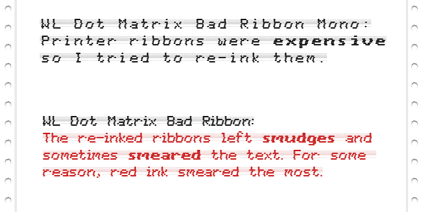Beispiel einer WL Dot Matrix-Schriftart #2